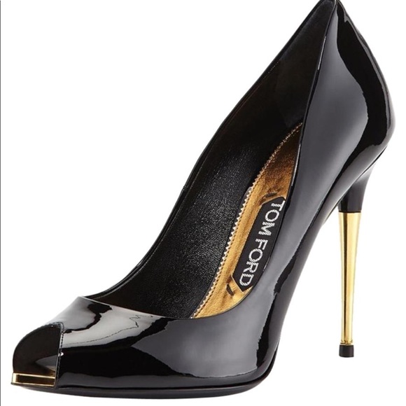 Tom Ford Shoes - Authentic Tom Ford size 7 black and gold heels